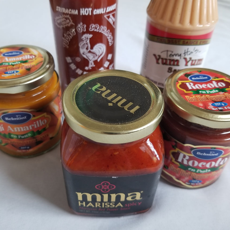 yellow mustard, Dijon mustard, Creole mustard, spicy deli mustard and dried mustard