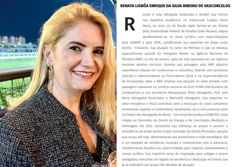 Biografia de Dra RENATA  LISBÔA na REVISTA PARADIGMA em 2024