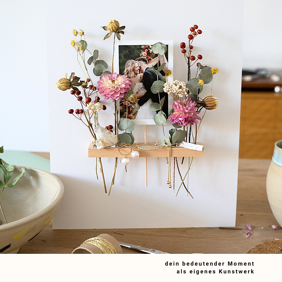 Miniaturbild: DIY-Set Brautstrauß aufbewahren "helga" | Komplett-Set 30x40 cm
