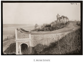 L. Musk Estate: Historic mansion atop curved road and tunnel
