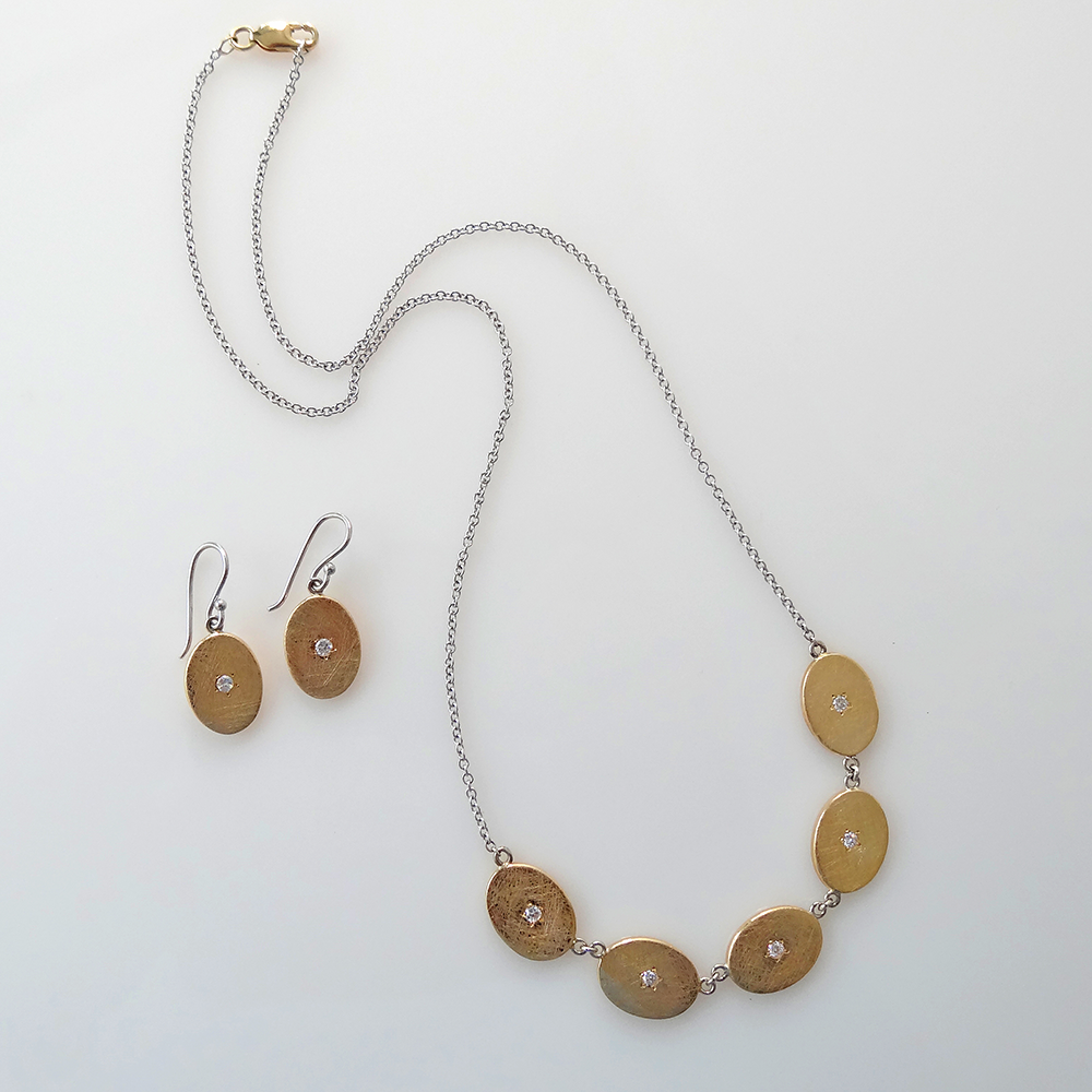 Yellow & White Gold & Diamond Necklace