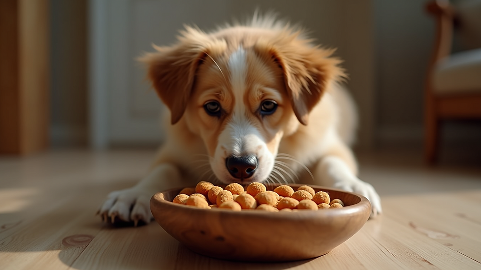 Close-up view of natural dog snacks in a wooden bowl