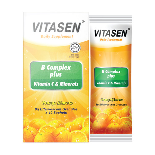 VITASEN B COMPLEX PLUS VITAMIN C & MINERALS EFFERVESCENT GRANULES