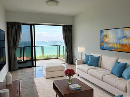 Well-presented Singapore condo interior with sea view — JLT Realtors pre-sale staging