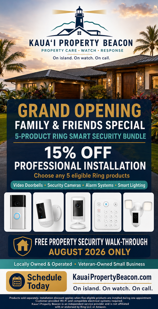 Grand Opening Promotional Flyer for Kauaʻi Property Beacon