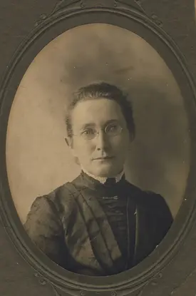 Flora Richardson Colman wearing arrow badge
