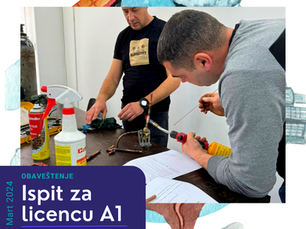 Uspešno realizovan martovski ispit u okviru Obuke za licencu A1