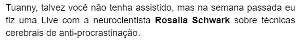 Exemplo de nome do cliente no e-mail marketing