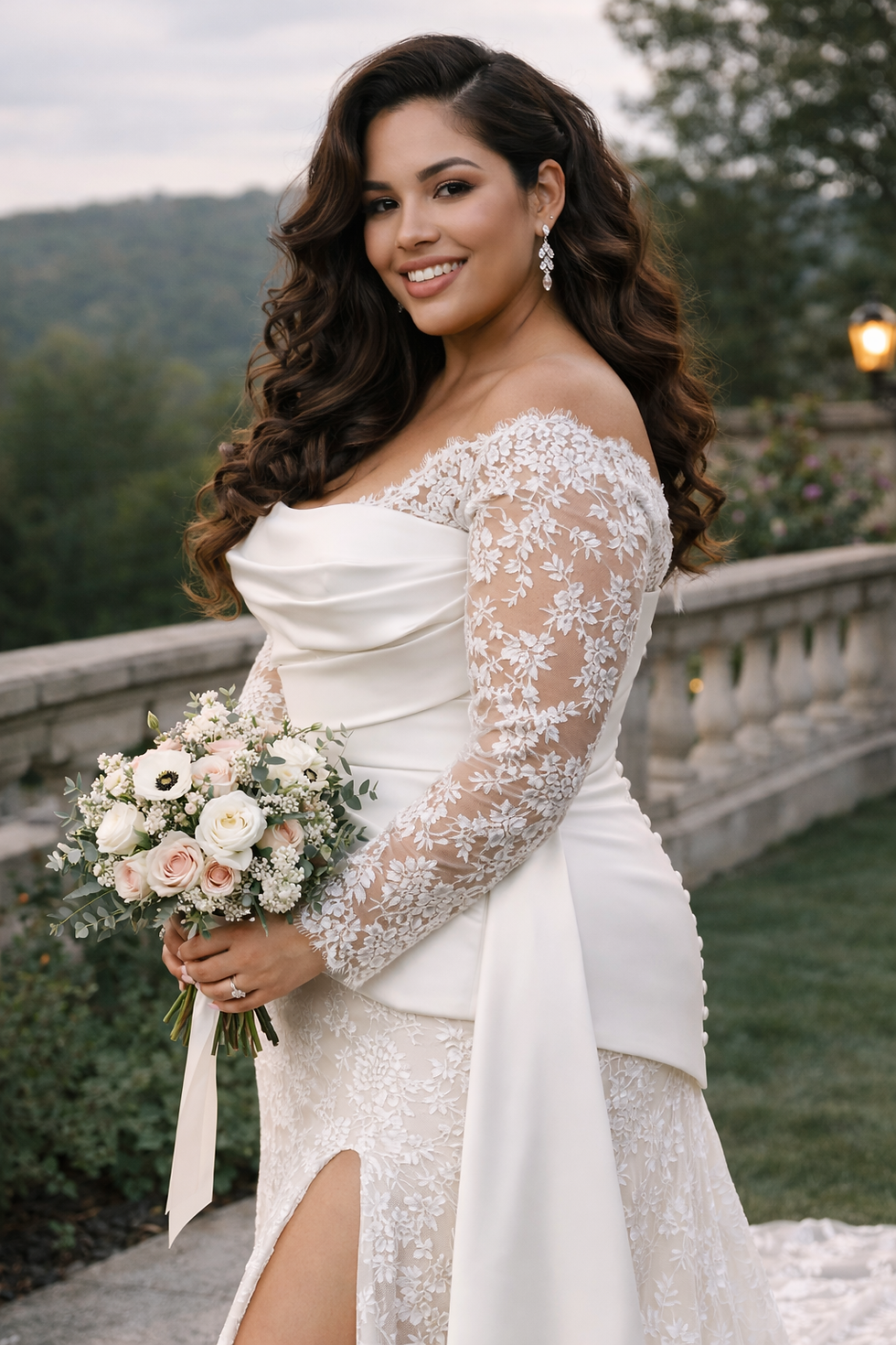 Thumbnail: Charli – Bohemian Lace Wedding Dress with Vintage-Inspired Detail and Slit
