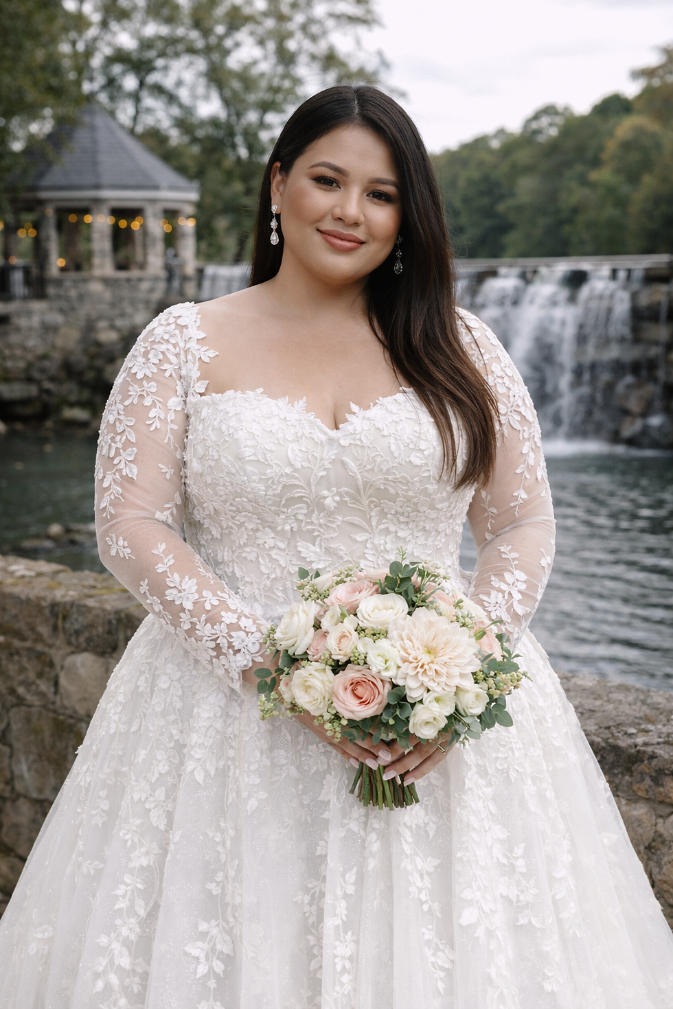 Thumbnail: Pearl – Romantic A-Line Wedding Dress with Sheer Lace Sleeves
