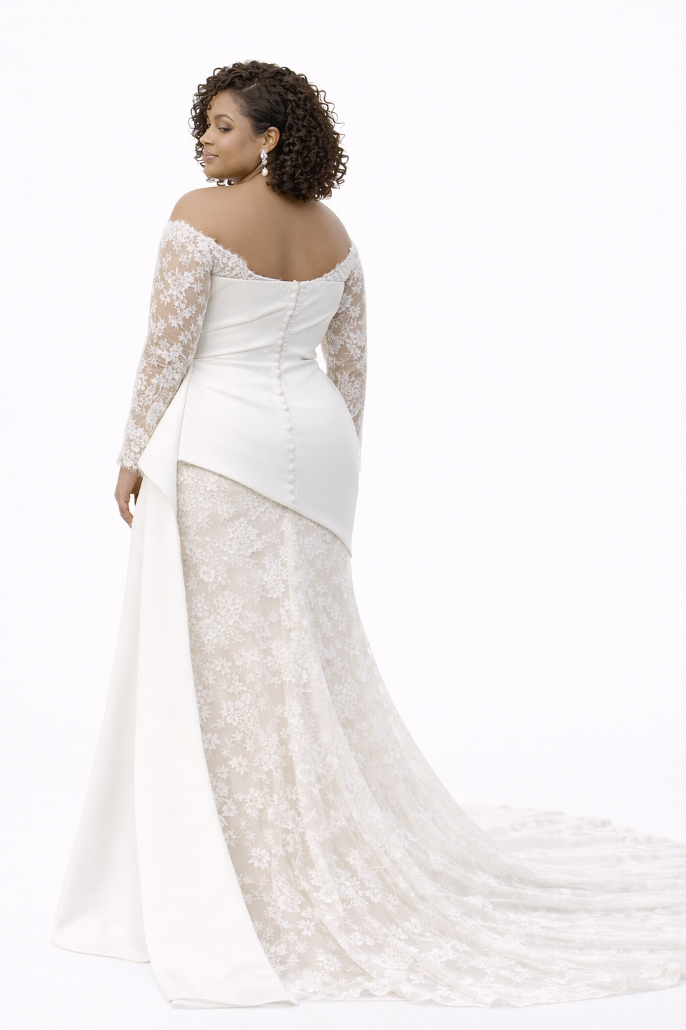 Thumbnail: Charli – Bohemian Lace Wedding Dress with Vintage-Inspired Detail and Slit