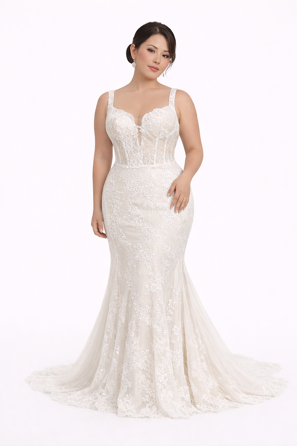 Thumbnail: Blake – Romantic Floral Lace Wedding Dress with Cascading Ivy Details