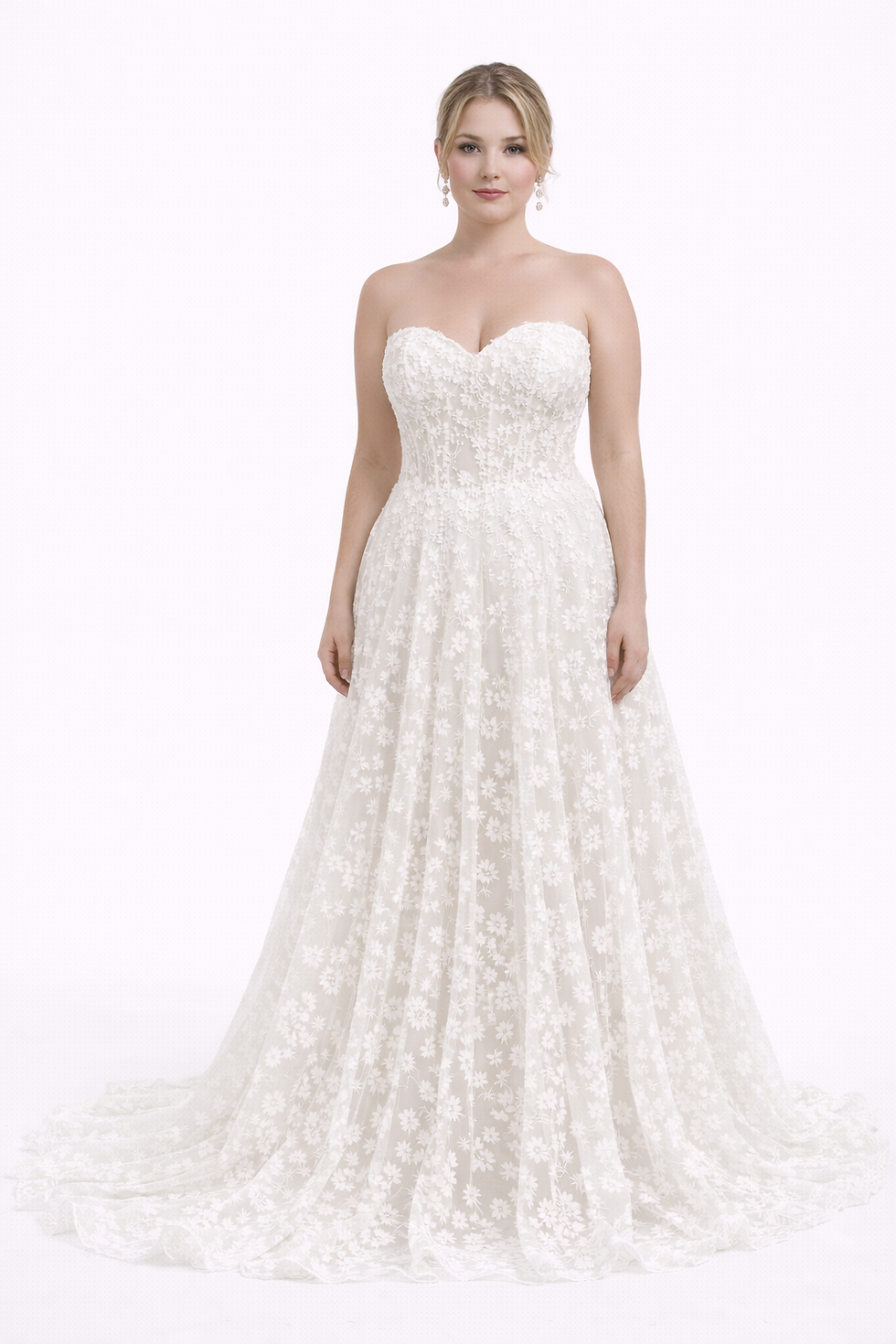 Thumbnail: Gia – Romantic Floral Lace Wedding Dress with Sheer Bodice