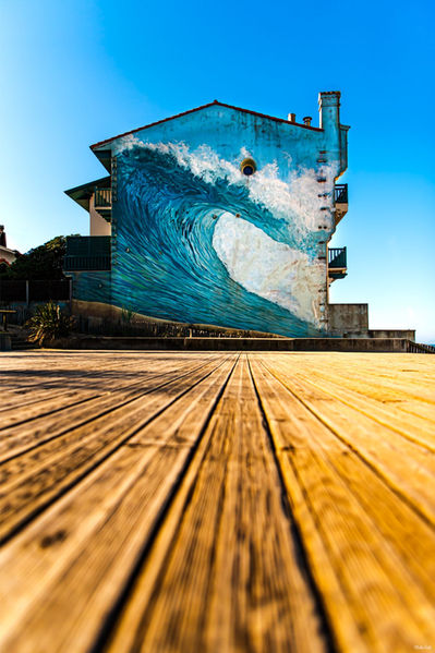 Fresque de surf à Hossegor. Photographie d'art des Landes, Cliché Salé.