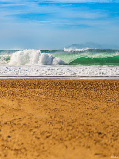 Vagues et sable à Moliets. Photographie d'art des Landes, Cliché Salé.
