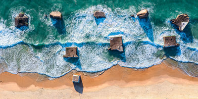 Blockhaus vus du ciel à Capbreton. Photographie d'art des Landes, Cliché Salé.