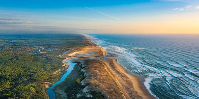 Réserve vue du ciel au Courant d'Huchet. Photographie d'art des Landes, Cliché Salé.