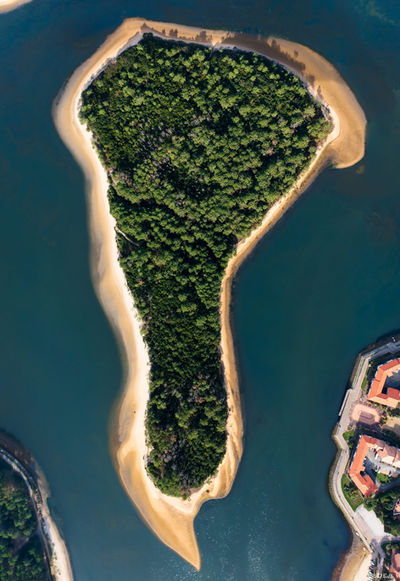 Lac marin vu du ciel à Vieux-Boucau. Photographie d'art des Landes, Cliché Salé.