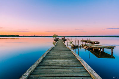 Ponton d'Azur au lever du jour au Lac de Soustons. Photographie d'art des Landes, Cliché Salé.