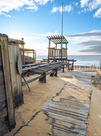 Cabane de plage à Messanges. Photographie d'art des Landes, Cliché Salé.