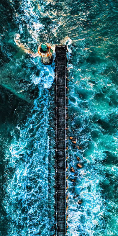 Estacade vue du ciel à Capbreton. Photographie d'art des Landes, Cliché Salé.