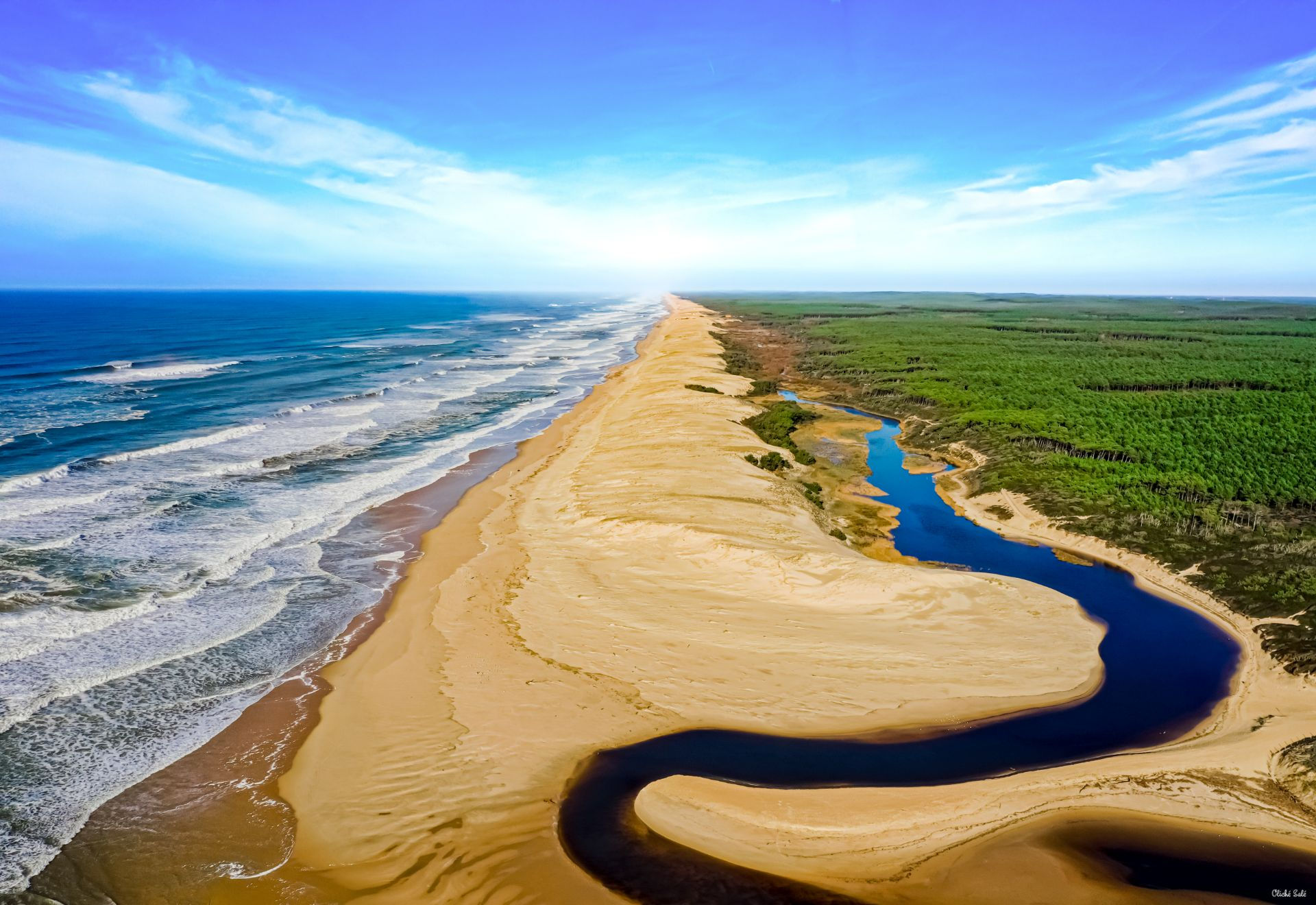 Courant d’Huchet vu du ciel – Landes
