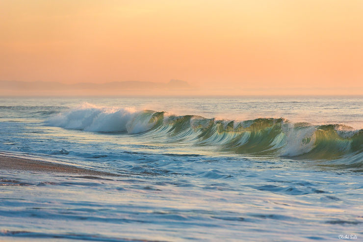 Vague au coucher de soleil à Vieux-Boucau, tirage d'art Harmonie