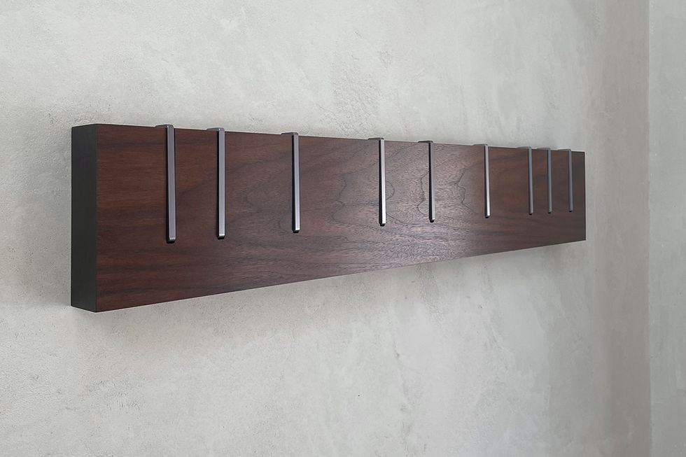 Thumbnail: Symbol X 2 - Walnut wall-mounted coat rack, angled view