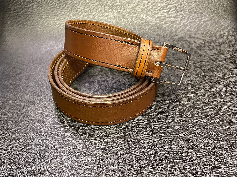Miniature : ceinture en cuir couture point sellier