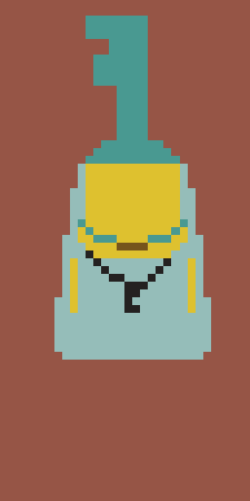 Key Head Man Pixel Art