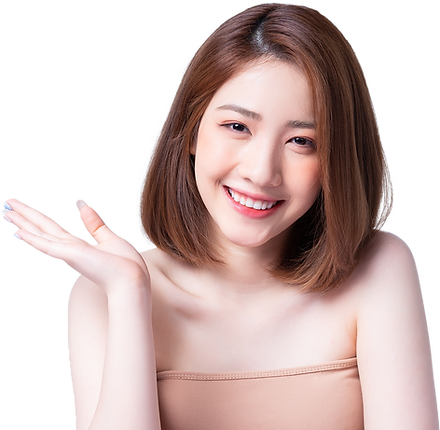 pretty-korean-woman-model-smiling-and-showing-product