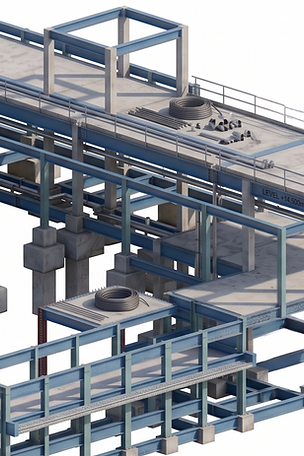 Modelagem 3D de projeto estrutural em concreto armado com compatibilização BIM em Sorocaba.