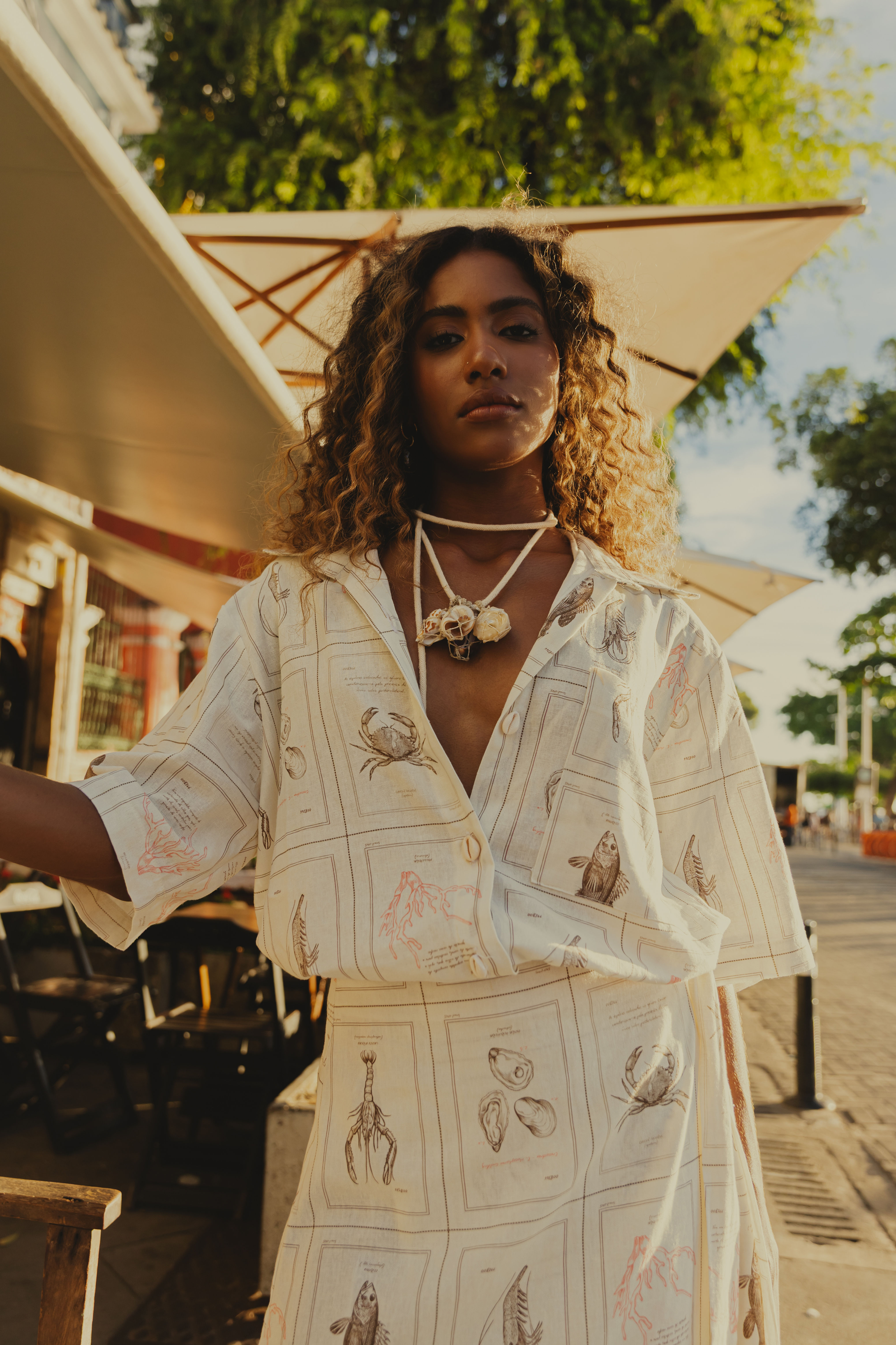 Camisa Linho Estampa Bio