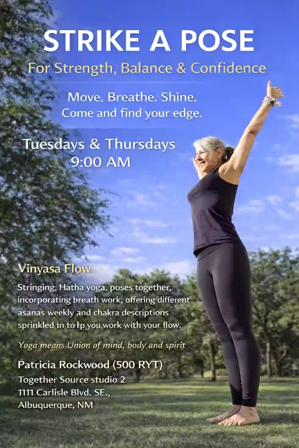Strike a Pose Yoga, every Tuesday & Thursday