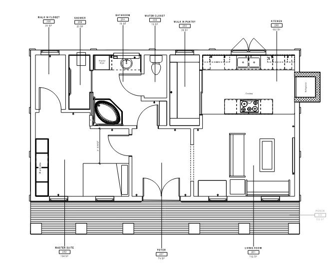 Lewisville ADU Cottage - Floor Plan