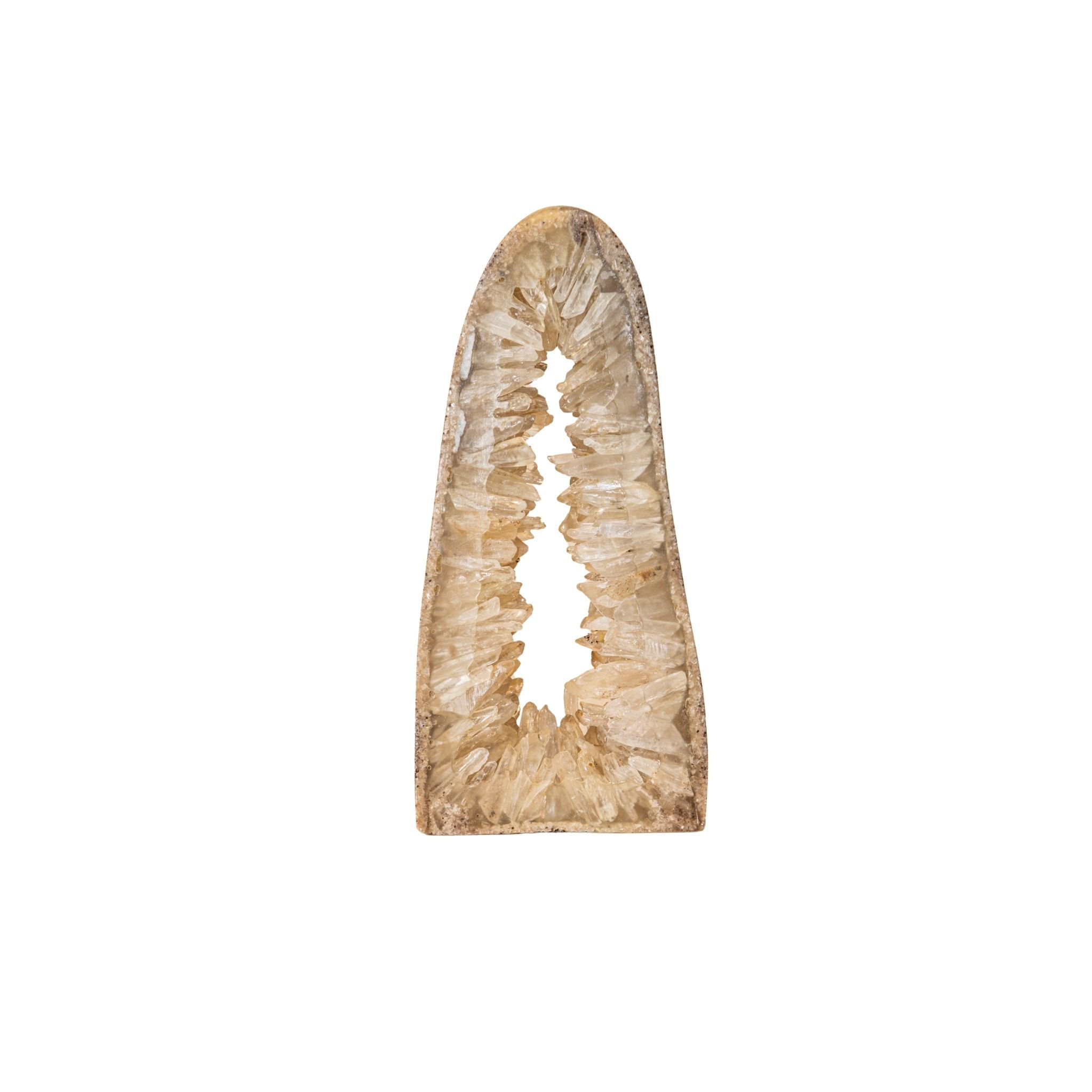 Urica Natural Quartz mineral open deco triangle S, 14x5x25cm