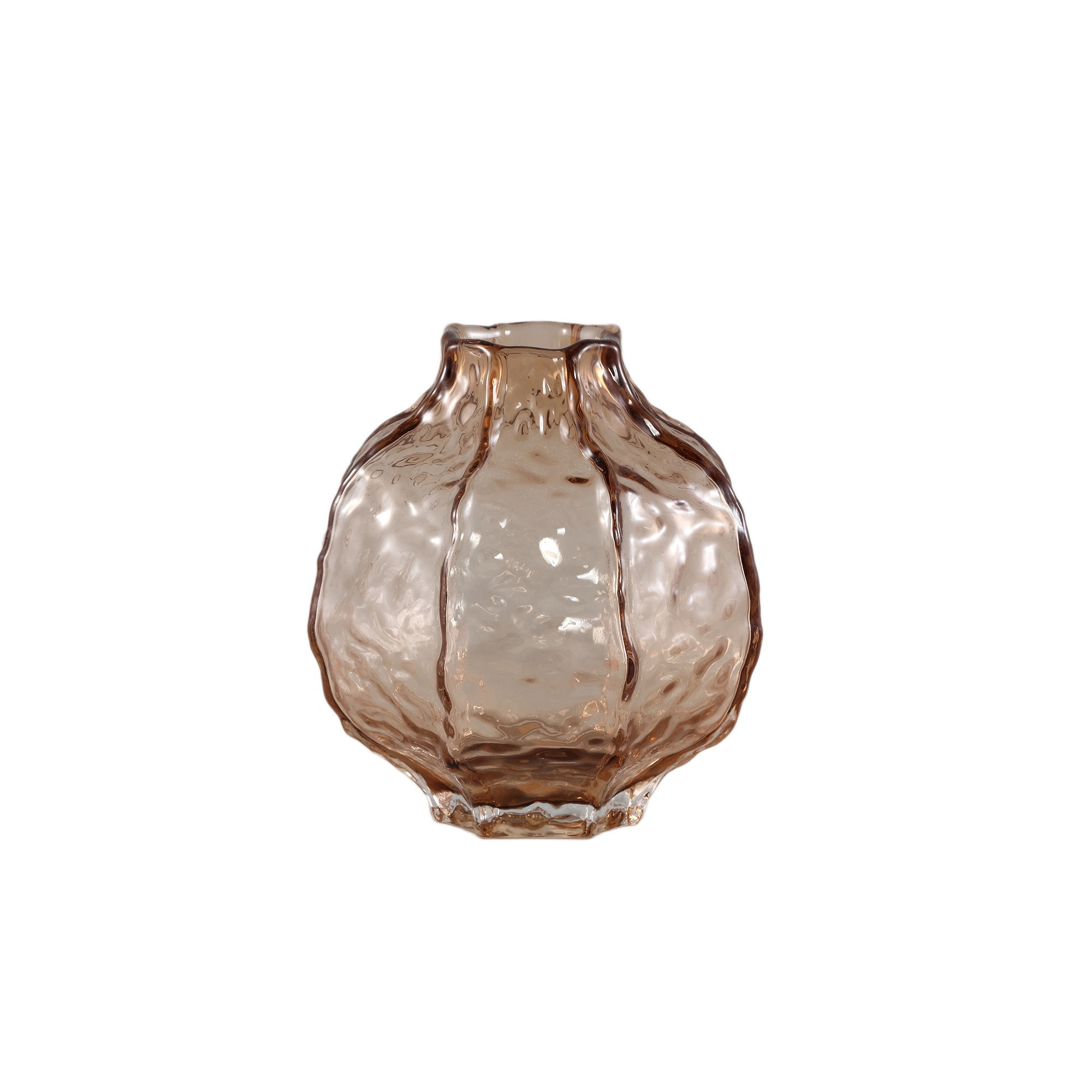 Narin Cream round shaped glass vase S, 18x18x19cm
