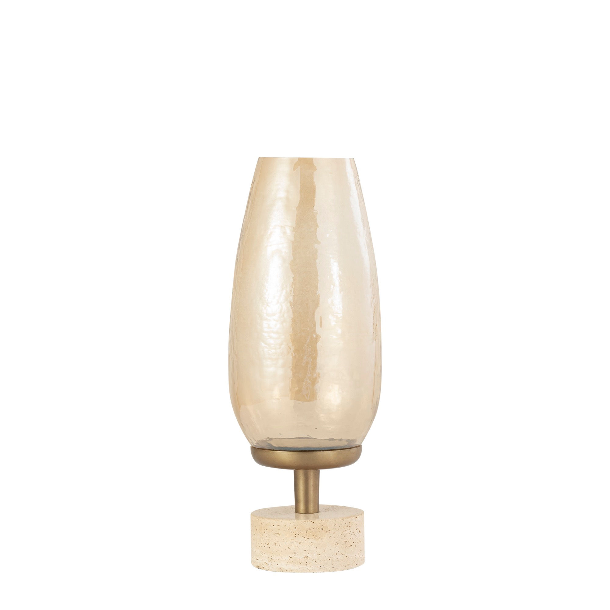 Sajeth Brass luster glass stormlight on base M, 15x15x41cm