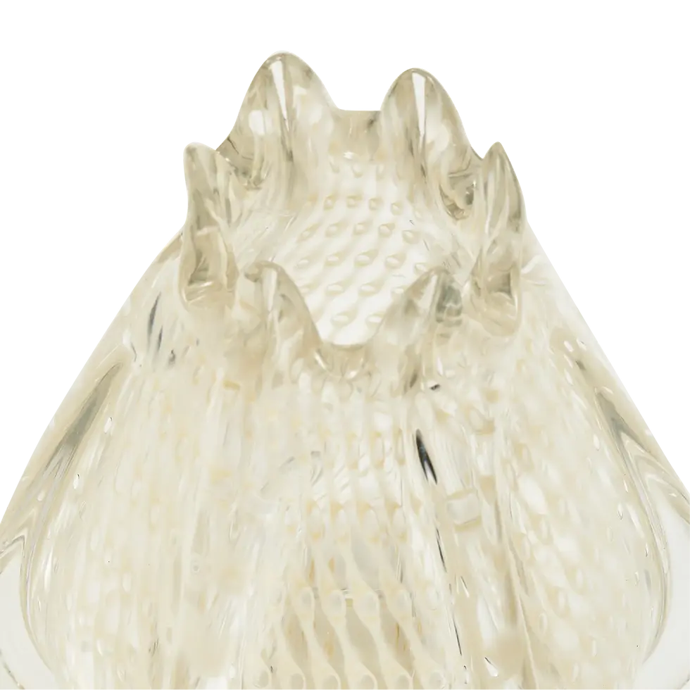 Thumbnail: Handgevormde vaas glas off white, 24x18cm