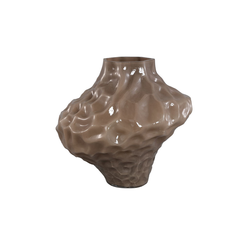 Thumbnail: Moises Taupe irregular dented glass vase L, 27x27x25.5cm