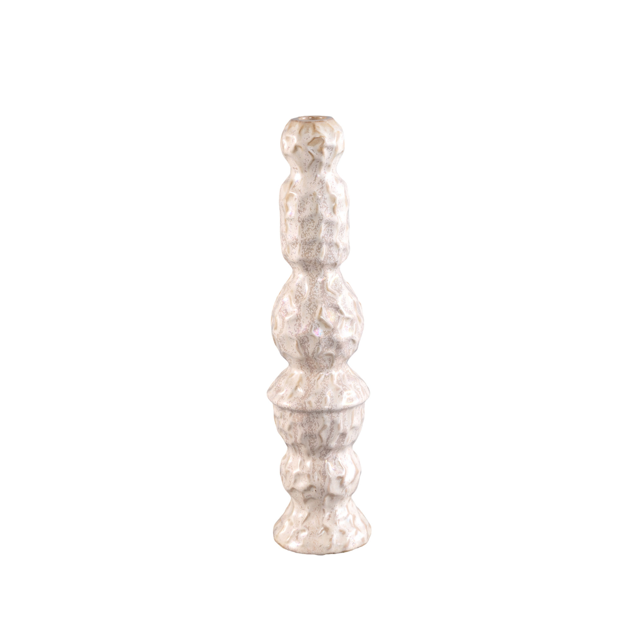 Kirsey Cream ceramic candleholder irregular C, 9x9x38cm