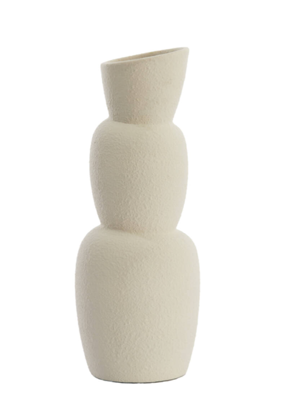 Vase ARAM ceramic crème, Ø14,5x37,5cm