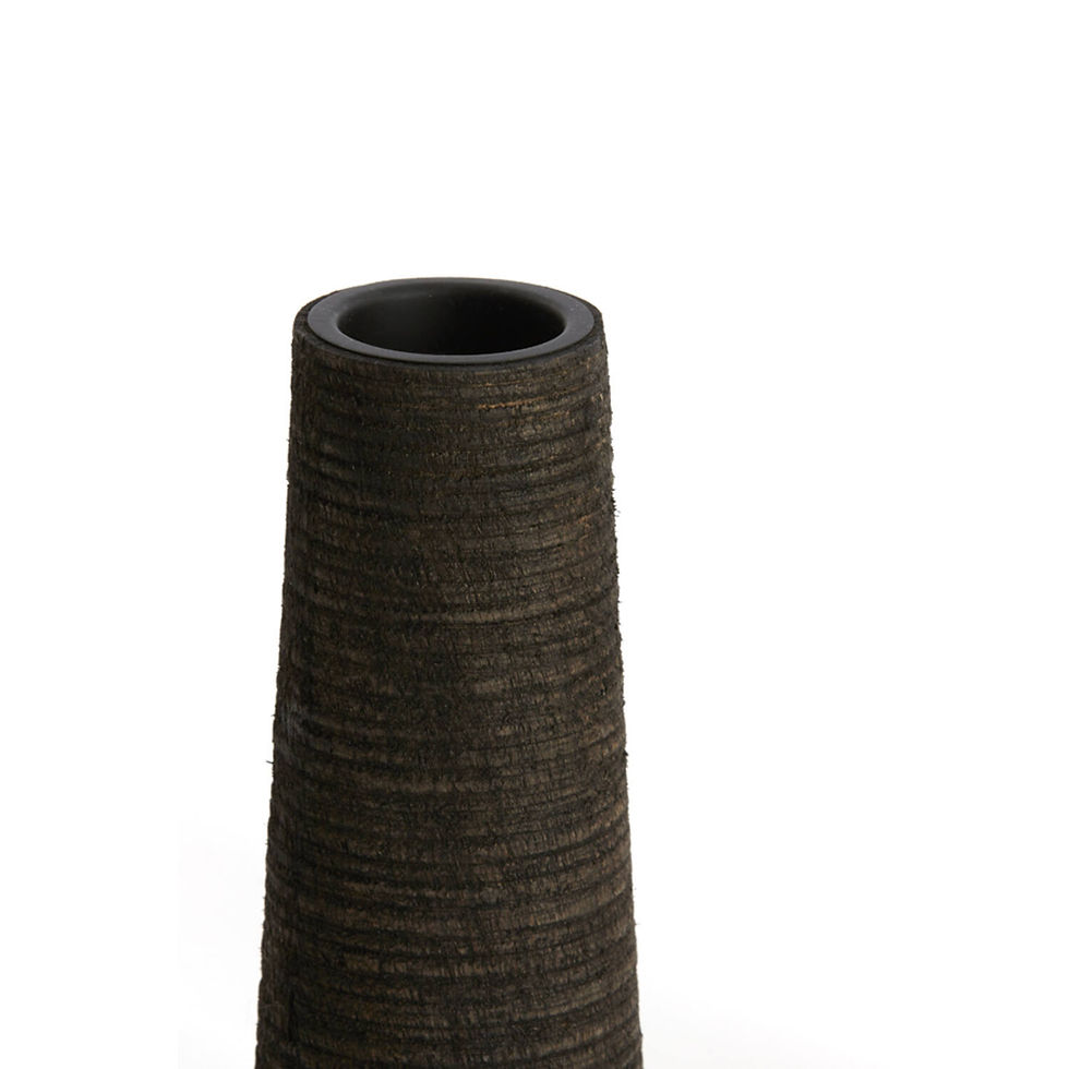 Thumbnail: Theelichthouder Ø7,5x19 cm KHAMI hout antiek bruin