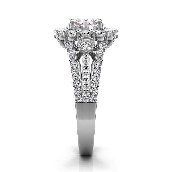 Thumbnail: 1.00 ctw. WHITE GOLD HALO ENGAGEMENT RING