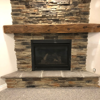 Barn board fireplace