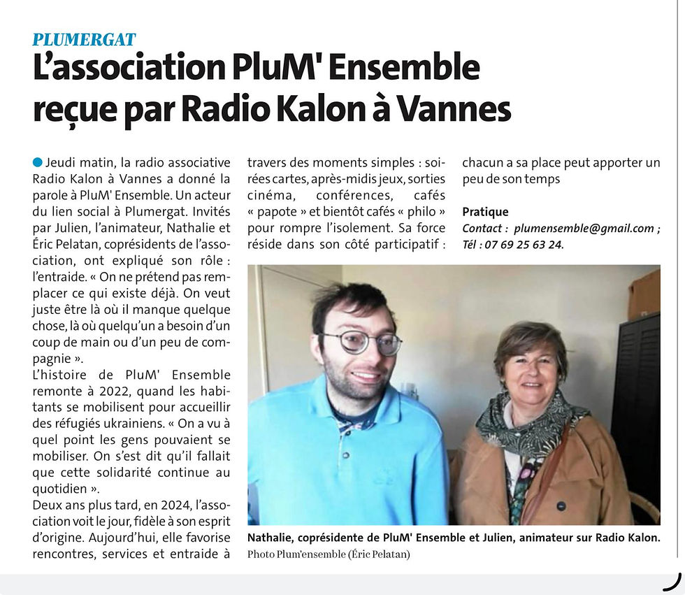 PluM' Ensemble sur les ondes et dans la presse locale