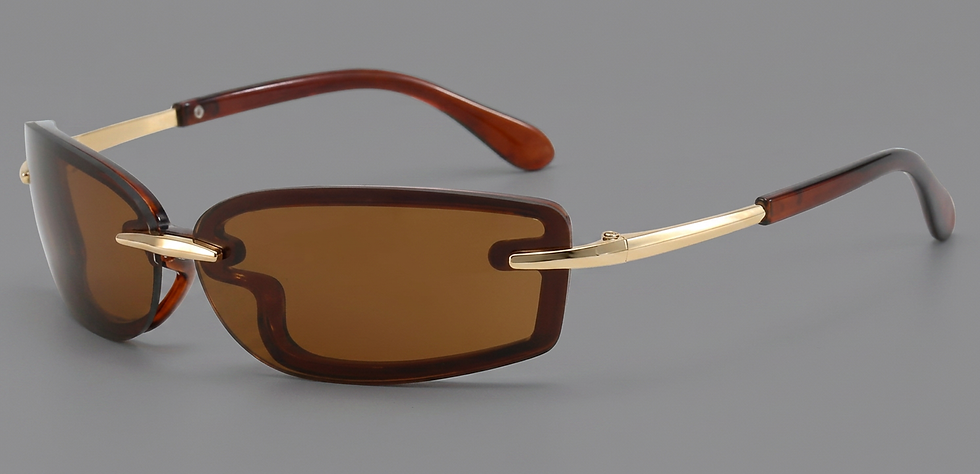 Thumbnail: Retro Y2K Rimless Rectangle Sunglasses - Luxe Edition