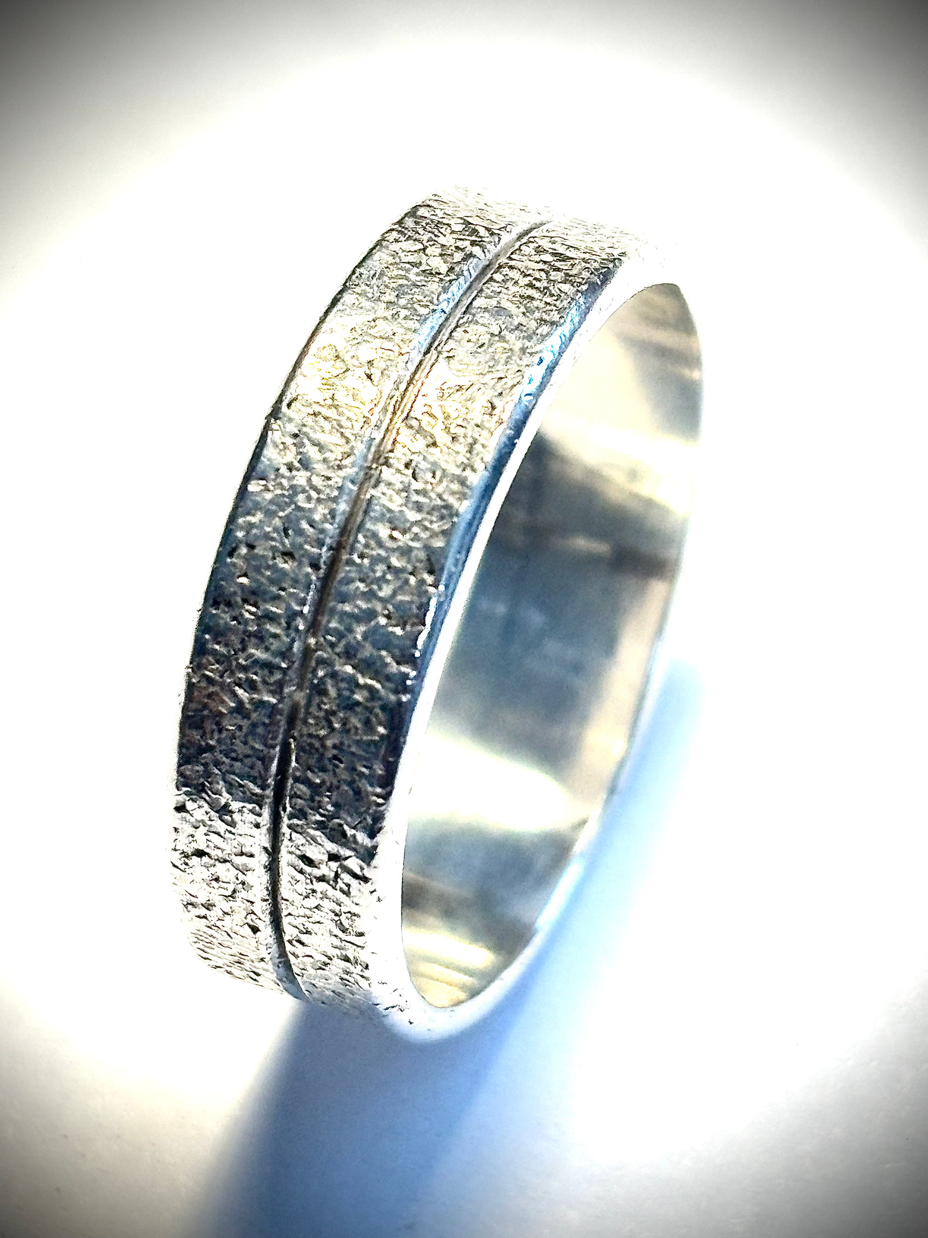 sterling band with texture