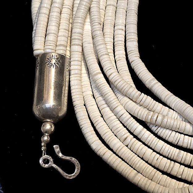 Thumbnail: 8 Strand White Shell Heishi necklace
