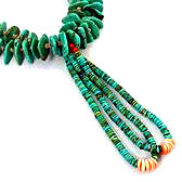 Turquoise earstrings with shell "corn"